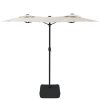 Double-Head Parasol with LEDs Sand 316×240 cm – White