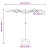 Double-Head Parasol with LEDs Sand 316×240 cm – White