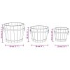 3 Piece Wooden Bucket Planter Set Solid Fir Wood – ? 45×35 cm