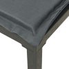 Garden Footstool with Cushion Black and Grey Poly Rattan