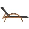 Sun Lounger with Pillow Grey Textilene and Solid Wood Poplar