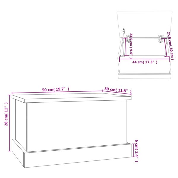 Storage Box Engineered Wood – 50x30x28 cm, White