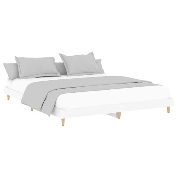 Bed Frame Engineered Wood – KING, White