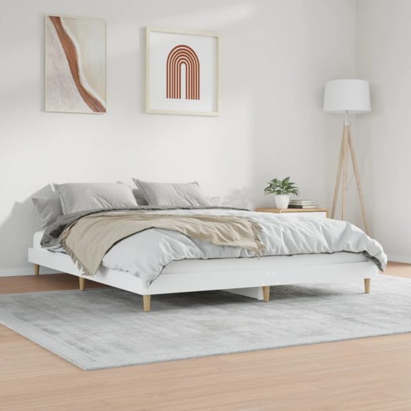 Bed Frame Engineered Wood – KING, White