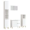 4 Piece Bathroom Furniture Set Engineered Wood – High Gloss White