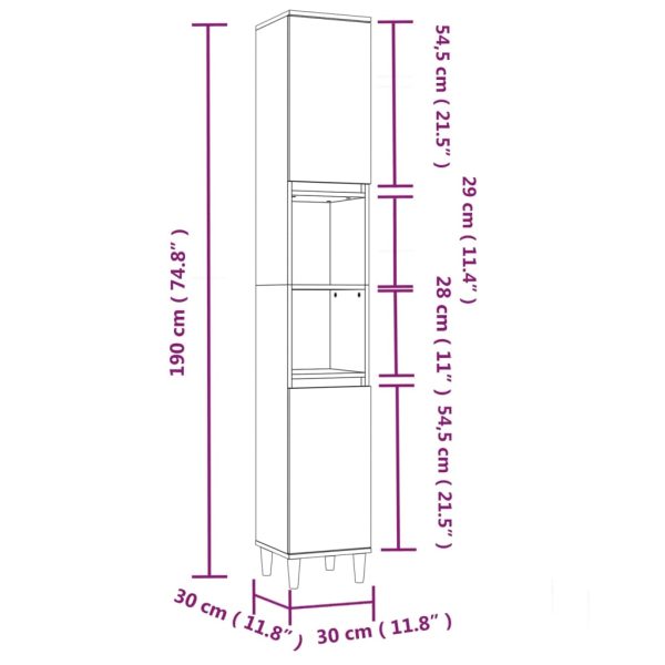 4 Piece Bathroom Furniture Set Engineered Wood – High Gloss White