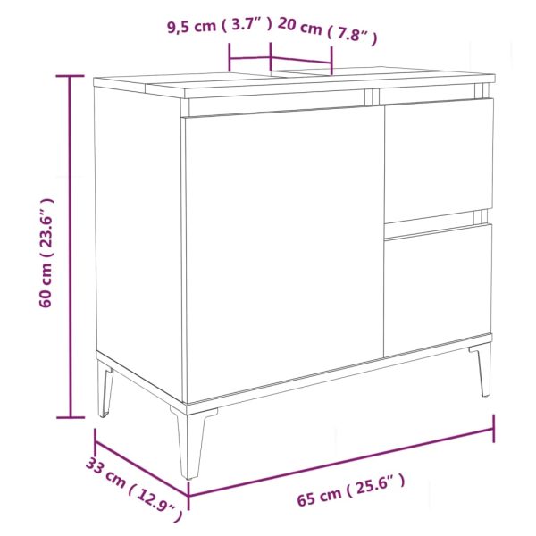 3 Piece Bathroom Furniture Set Engineered Wood – White