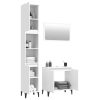 3 Piece Bathroom Furniture Set Engineered Wood – White