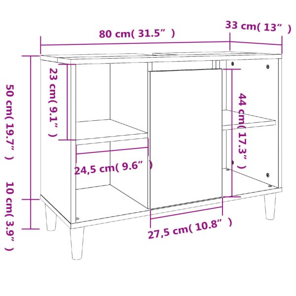 2 Piece Bathroom Furniture Set Engineered Wood – White