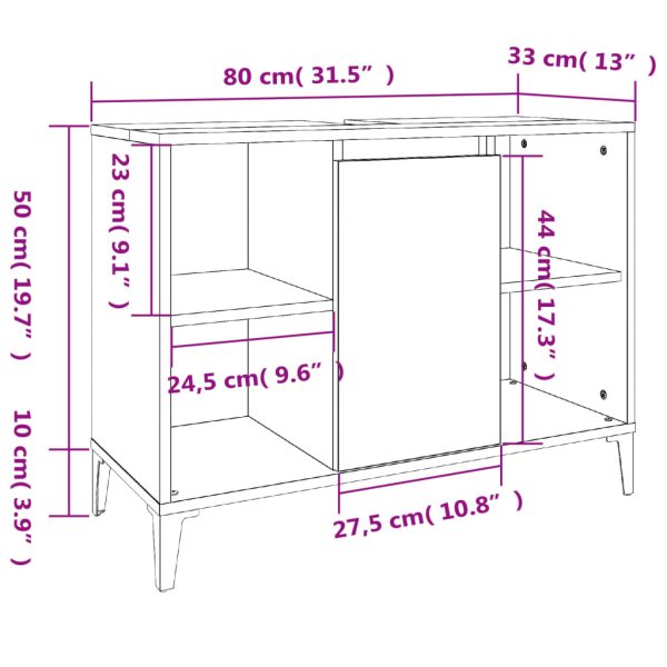 2 Piece Bathroom Furniture Set Engineered Wood – White