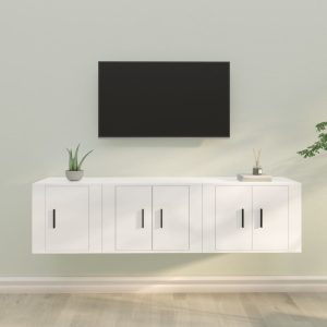 3 Piece TV Cabinet Set Engineered Wood