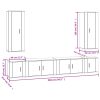 6 Piece TV Cabinet Set Engineered Wood – White