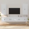 6 Piece TV Cabinet Set Engineered Wood – White