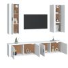 4 Piece TV Cabinet Set Engineered Wood – White