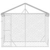 Outdoor Dog Kennel with Roof Silver 3×1.5×2.5 m Galvanised Steel