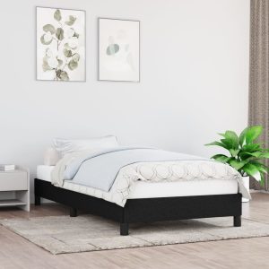 Bed Frame Black 107x203 cm King Single Size Fabric