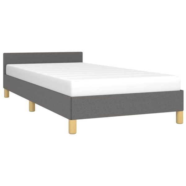 Bed Frame Dark Grey 107×203 cm King Single Size Fabric