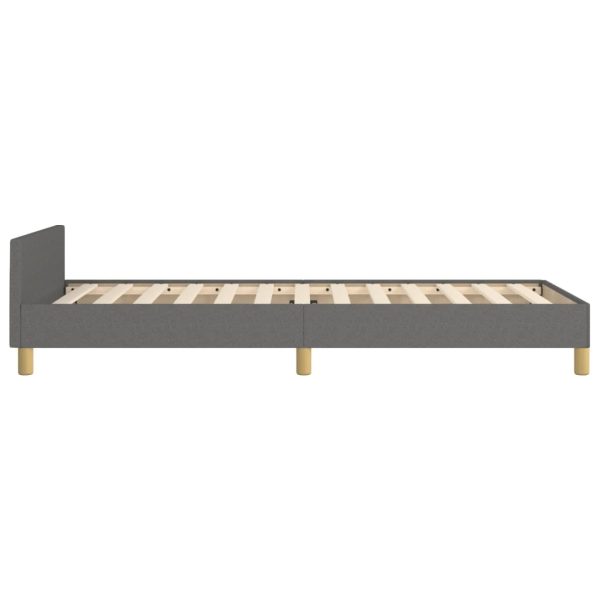 Bed Frame Dark Grey 107×203 cm King Single Size Fabric