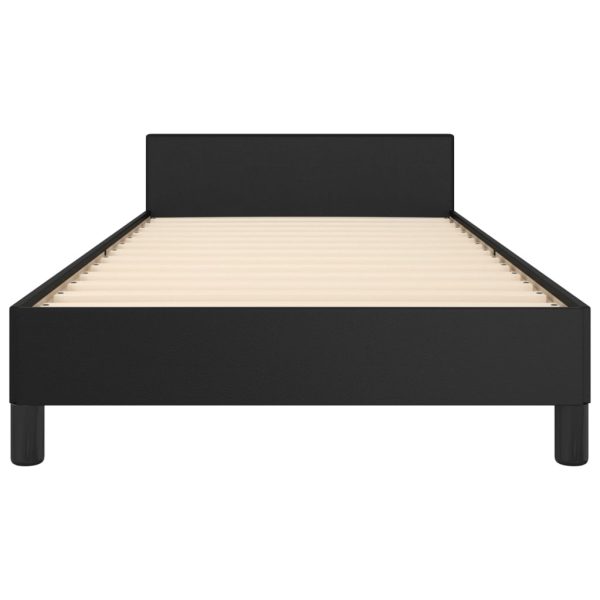 Bed Frame Black 107×203 cm King Single Size Faux Leather