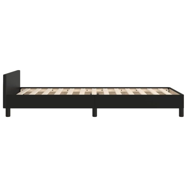 Bed Frame Black 107×203 cm King Single Size Faux Leather