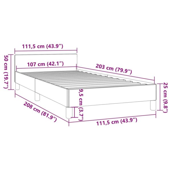 Bed Frame Black 107×203 cm King Single Size Faux Leather