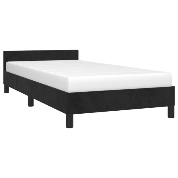 Bed Frame Black 107×203 cm King Single Size Velvet