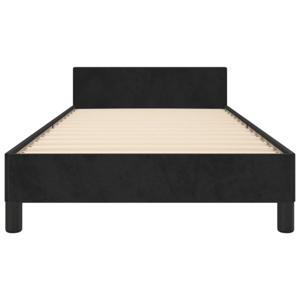 Bed Frame Black 107×203 cm King Single Size Velvet