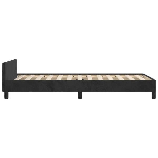 Bed Frame Black 107×203 cm King Single Size Velvet