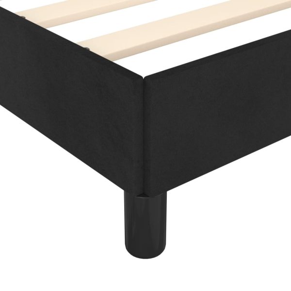 Bed Frame Black 107×203 cm King Single Size Velvet