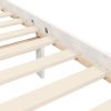 Bed Frame with Headboard White 153×203 cm Queen Solid Wood