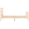 Bed Frame with Headboard Solid Wood – SINGLE, Brown