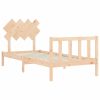 Bed Frame with Headboard Solid Wood – SINGLE, Brown