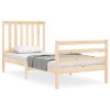 Bed Frame with Headboard 92×187 cm Single Solid Wood