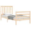 Bed Frame with Headboard 92×187 cm Single Solid Wood