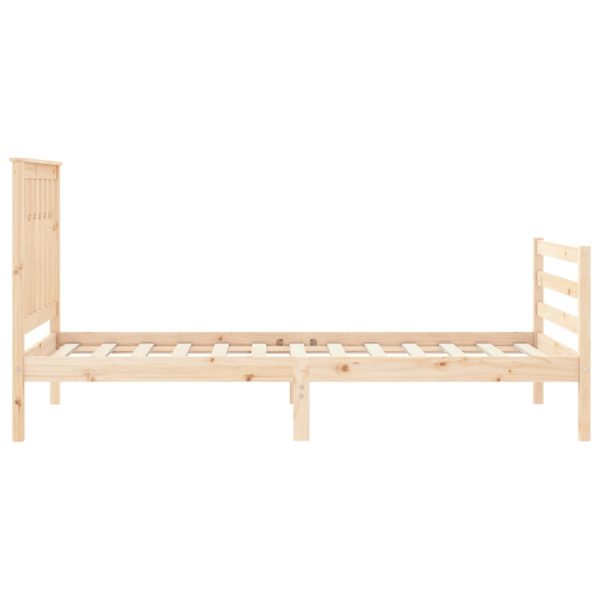 Bed Frame with Headboard 92×187 cm Single Solid Wood