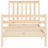 Bed Frame with Headboard 92×187 cm Single Solid Wood