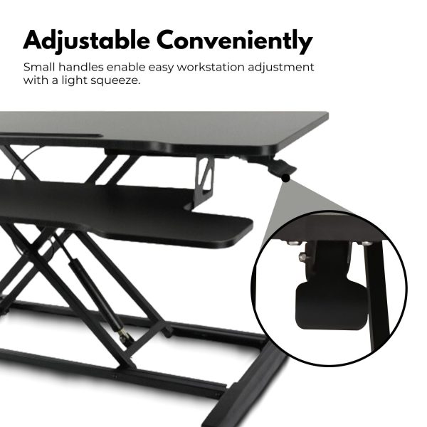 Adjustable Standing Desk Riser with Gas Spring (Black)