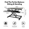 Adjustable Standing Desk Riser with Gas Spring (Black)