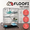 Three-Level Pet Rabbit Bird Cage with Hammock (Black)