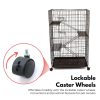 Three-Level Pet Rabbit Bird Cage with Hammock (Black)