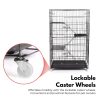 Four-Level Pet Rabbit Bird Cage with Hammock (Black)