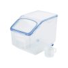 Multipurpose Food Storage Container with Lids and Cup for Pet Food or Rice Grains (Clear/Blue)