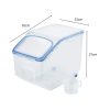 Multipurpose Food Storage Container with Lids and Cup for Pet Food or Rice Grains (Clear/Blue)