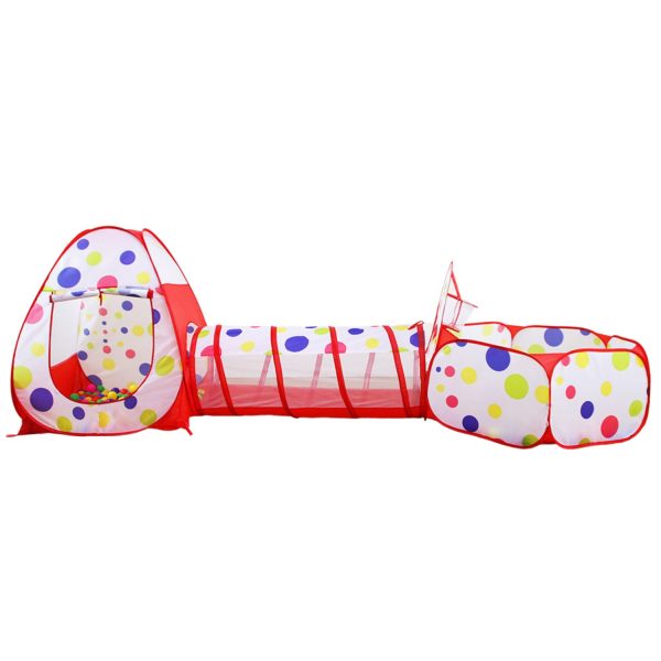 3 in 1 Mix Colour Dot Style Kids Play Tent