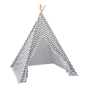 Kids Teepee Tent with Side Window and Carry Case - Wave Stripe