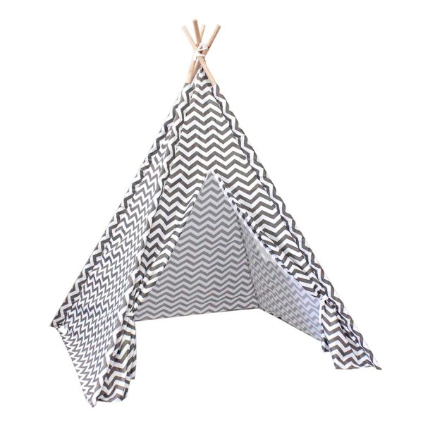 Kids Teepee Tent with Side Window and Carry Case – Wave Stripe