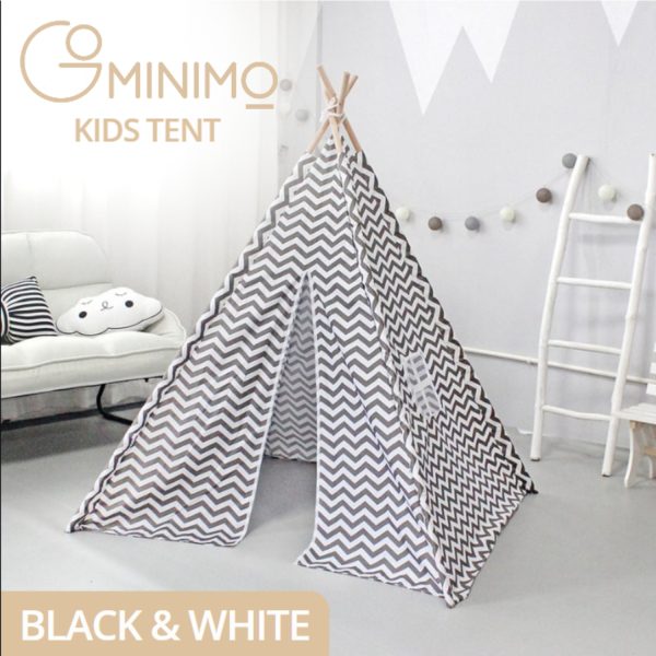 Kids Teepee Tent with Side Window and Carry Case – Wave Stripe