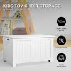 Kids Toy Storage Box with Lid and Air Gap Handle (White)