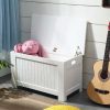 Kids Toy Storage Box with Lid and Air Gap Handle (White)