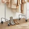 Heavy Duty Clothes Rack on Wheels Metal Chrome Extendable